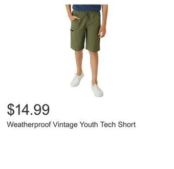 Costco Weatherproof vintage youth tech short offer