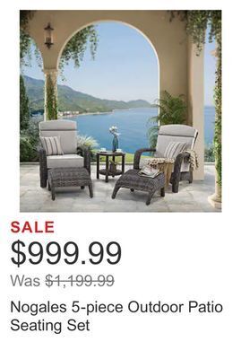 Costco Nogales 5-piece outdoor patio seating set offer