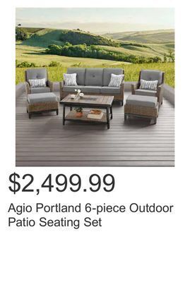 Costco Agio portland 6-piece outdoor patio seating set offer