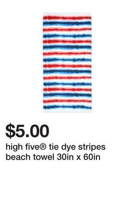 Five Below High five® tie dye stripes beach towel 30in x 60in offer