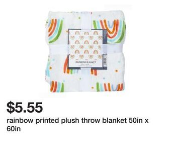 Five Below Rainbow printed plush throw blanket 50in x 60in offer