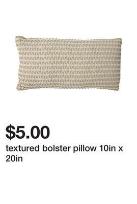Five Below Textured bolster pillow 10in x 20in offer
