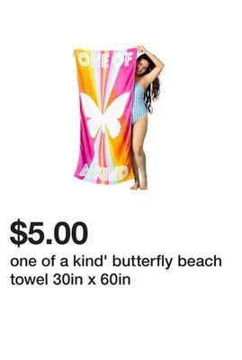 Five Below One of a kind' butterfly beach towel 30in x 60in offer