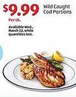 Aldi Wild caught cod portions offer