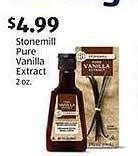 Aldi Stonemill pure vanilla extract offer