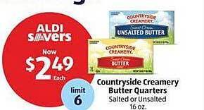 Aldi Countryside creamery butter quarters offer
