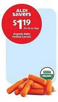 Aldi Organic baby peeled carrots offer
