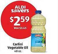 Aldi Carlini vegetable oil offer