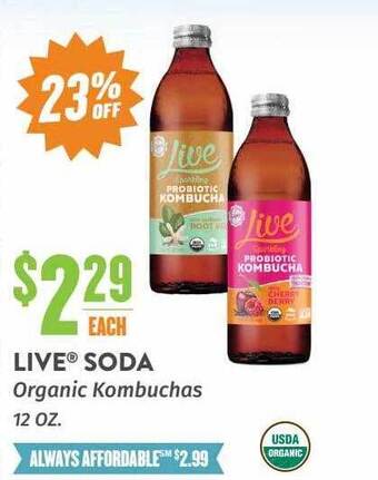 Natural Grocers Live soda organic kombuchas offer