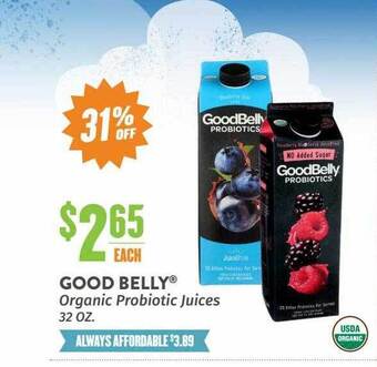 Natural Grocers Good belly organic probiotic juices offer