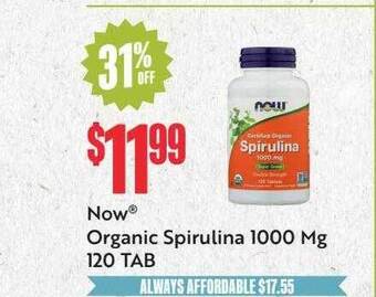 Natural Grocers Now organic spirulina offer