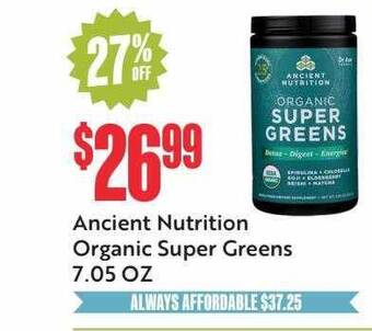 Natural Grocers Ancient nutrition organic super greens offer