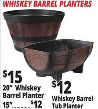 Ocean State Job Lot Whiskey barrel planters offer