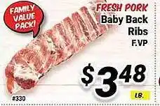 Western Beef Fresh pork baby back ribs offer