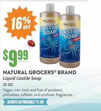 Natural Grocers Natural grocers brand liquid castile soap offer