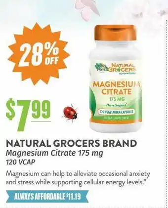 Natural Grocers Natural grocers brand magnesium citrate offer