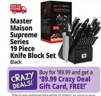 Ocean State Job Lot Master maison supreme series 19 piece knife block set offer