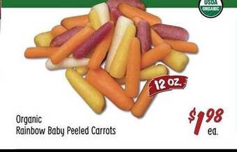 Sprouts Farmers Market Organic rainbow baby peeled carrots offer