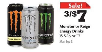 Family Dollar Monster or reign energy drinks offer
