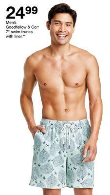 Target Men's goodfellow & co.™ 7" swim trunks with liner offer