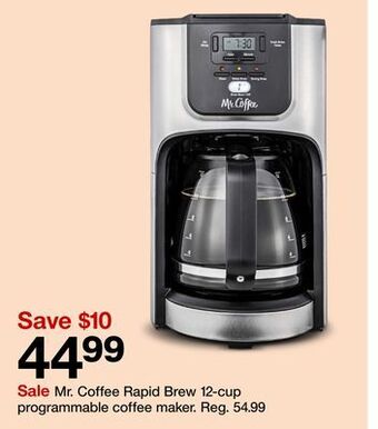 Target Mr. coffee rapid brew 12-cup programmable coffee maker offer