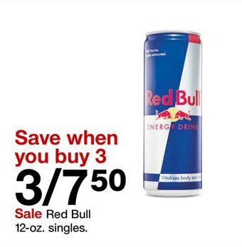 Target Red bull 12-oz. singles. offer