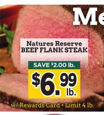 Dearborn Market Natures reserve beef flank steak offer