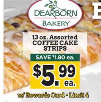 Dearborn Market Coffee cake strips offer