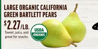 Central Market Large Organic California Green Bartlett Pears offer