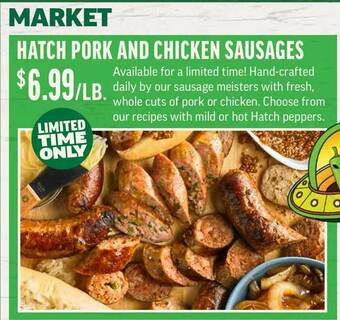 Central Market Hatch Pork And Chicken Sausages offer