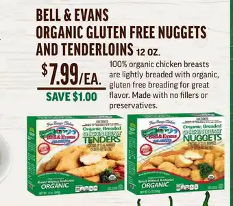 Central Market Bell & évans Organic Gluten Free Nuggets And Tenderloins 12 Oz. offer