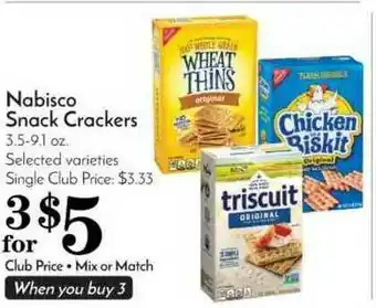 Pavilions Nabisco Snack Crackers 3.5-9.1 Oz. offer