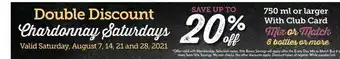Pavilions Double Discount Chardonnay Saturdays offer