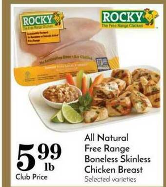 Pavilions All Natural Free Range Boneless Skinless Chicken Breast offer