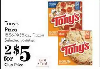 Pavilions Tony's Pizza offer