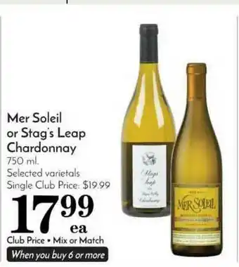 Pavilions Mer Soleil Or Stag's Leap Chardonnay 750 Ml. offer