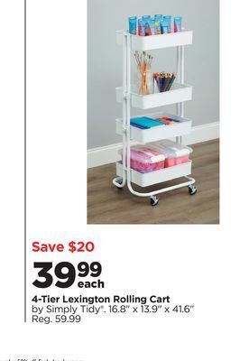 Michaels 4-tier lexington rolling cart offer