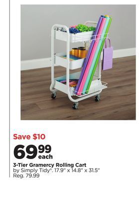 Michaels 3-tier gramercy rolling cart offer