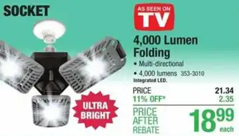 Menards 4,000 Lumen Folding offer