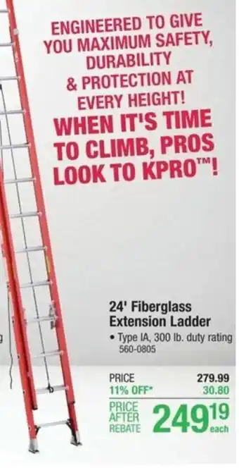 24' Fiberglass Extension Ladder