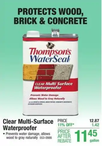 Menards Clear Multi-Surface Waterproofer offer