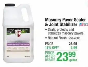 Menards Masonry Paver Sealer & Joint Stabilizer offer