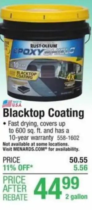 Menards Blacktop Coating offer