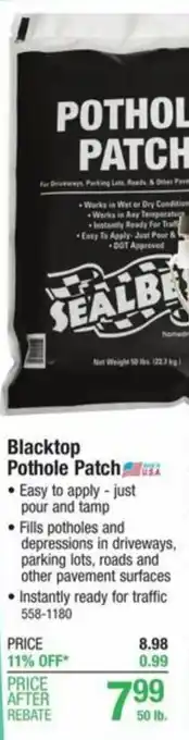 Menards Blacktop Pothole Patch offer