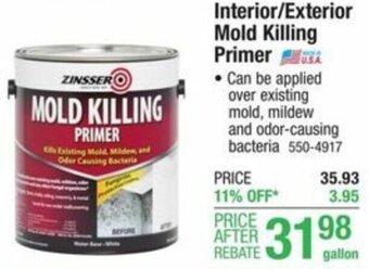Menards Interior/Exterior Mold Killing Primer offer