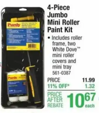 Menards 4-Piece Jumbo Mini Roller Paint Kit offer