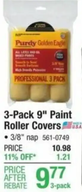 Menards 3-Pack 9 " Paint Roller Covers offer