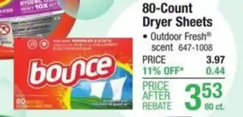Menards 80-Count Dryer Sheets offer