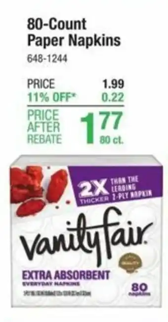 Menards 80-Count Paper Napkins offer