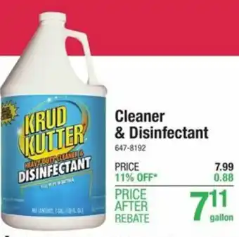 Menards Cleaner & Disinfectant offer